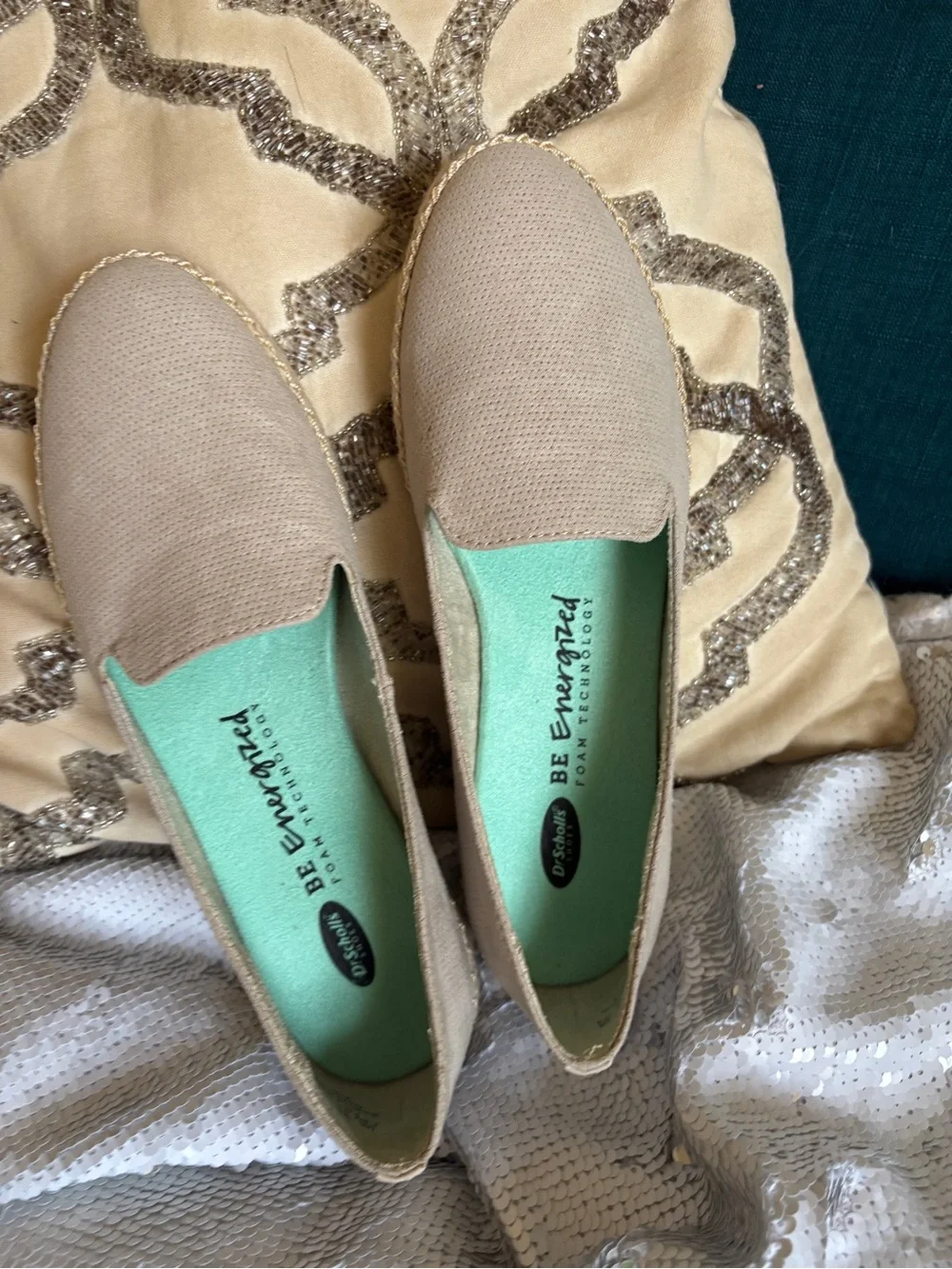 Dr. Scholl's taupe slip-on espadrilles